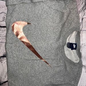 Nike Gray Sweatshirt with Rose Gold Swoosh